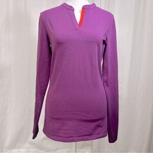 Nike Golf Top women’s Size Small Dri Fit Purple V Neck Ombré Long Sleeve Shirt